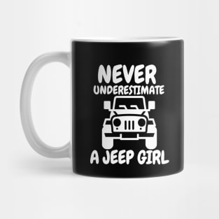 Never underestimate a jeep girl Mug